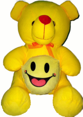 Jassi Smiley Emoji Teddy bear 06 soft toys for girls/birthday gift/husband/wedding/anniversary/couple/Kids  - 26 cm(Yellow)