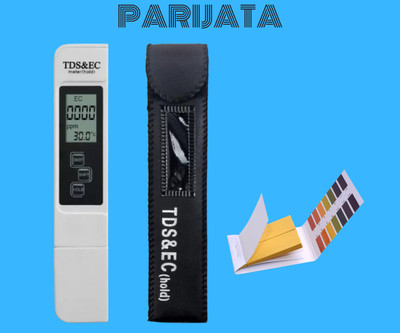 Parijata TDS Meter, EC Meter, Temperature Meter and pH strips, Digital LCD TDS Meter and Full pH 1-14 Test Indicator Litmus Paper Digital TDS Meter