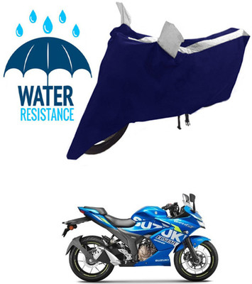 RONISH Waterproof Two Wheeler Cover for Suzuki(Gixxer SF 250, Blue, Silver)