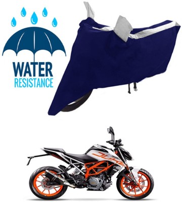 RONISH Waterproof Two Wheeler Cover for KTM(390 Duke, Black, Silver)