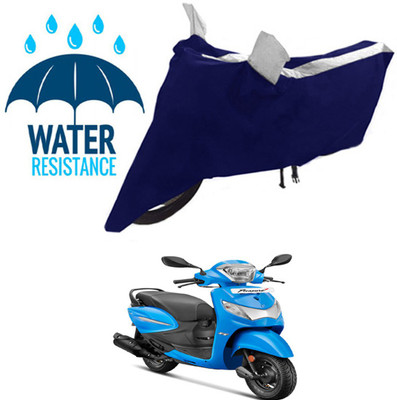 RONISH Waterproof Two Wheeler Cover for Hero(Pleasure+ 110, Black, Silver)
