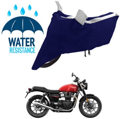 RONISH Waterproof Two Wheeler Cover for Triumph(Street Twin, Black, Silver)