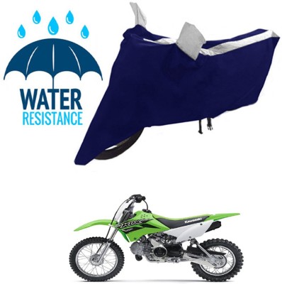 RONISH Waterproof Two Wheeler Cover for Kawasaki(KLX 110, Blue, Silver)