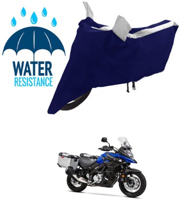 RONISH Waterproof Two Wheeler Cover for Suzuki(V-Strom 650 XT, Black, Silver)