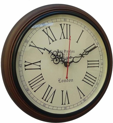 Hasan Handicraft Decor Brass and Wooden Antique Style Beautiful Wall Clock Brown, 12 inch Sand Clock