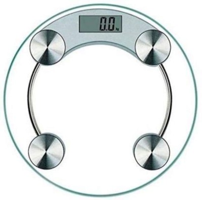 CUBAN INDIA weight machine, Round 8 Mm thick tempered glass digital weight machine Weighing Scale(White)