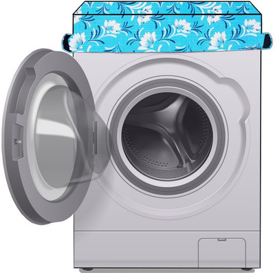 Delideal Front Loading Washing Machine  Cover(Width: 62 cm, Turquoise, White)