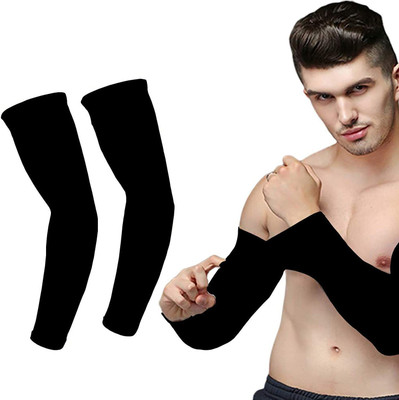 let's silim Nylon Arm Sleeve For Boys & Girls(Free, Black)
