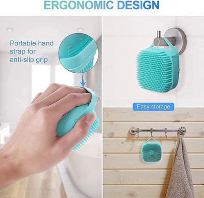 TEDRED silicon bath body brush with shampoo dispenser for bath shower multicolor