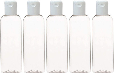 IKIS 100 ml Plastic Bottle(Pack of 5, White)