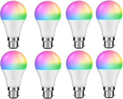 Brightstar 9 W Round B22 LED Bulb(Red, Blue, Pink, Green, Yellow, RGB, White, Pack of 8)