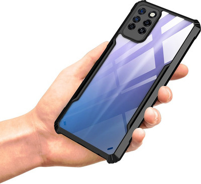Meephone Back Cover for Infinix Note 10 Pro(Black, Transparent, Grip Case, Pack of: 1)