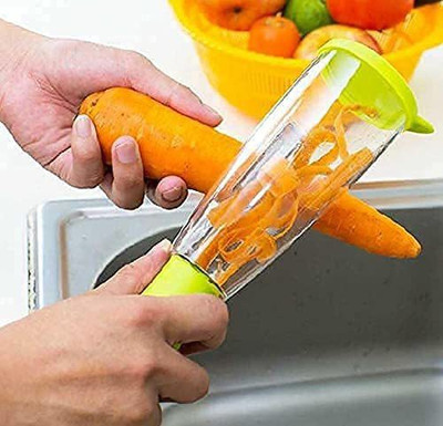 DHK Vegetable Peeler And Fruits Scraper with Container Stainless Steel Chopper Multipurpose Cutter Vegetable & Fruit Slicer(1 Set Of Peeler)