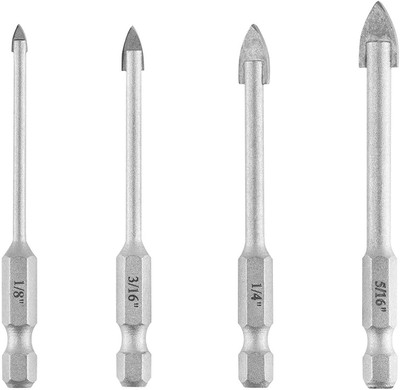 AASONS Glass Drill Set Hex Shank 4pc