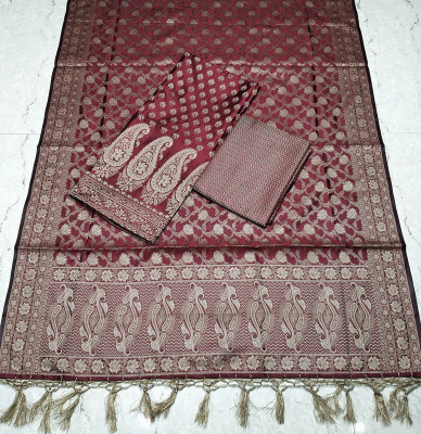 The SDF India Silk Blend Self Design Salwar Suit Material