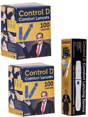 Control D Comfort Lancing Device with Glucometer Blood Sugar Testing 2*100 Lancets Glucometer Lancets(200)