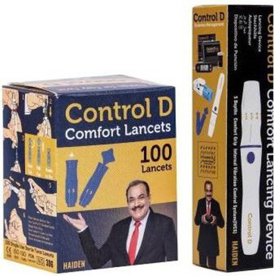 Control D Comfort Lancing Device with Glucometer Blood Sugar Testing 100 Lancets Glucometer Lancets(100)