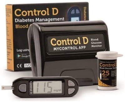 Control D Blood Glucose monitoring system machine including 25 Test Strips(Black) Glucometer(Black)