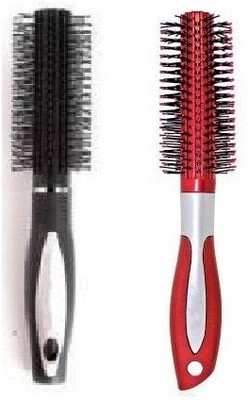 J & F Round Roller Comb / Hair Styling Brush Pack of 2