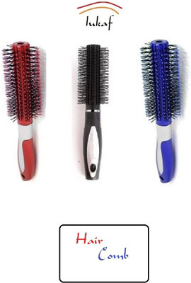 lukaf Round Rolling Curling Comb/ Styling Hair Bursh Pack of 3
