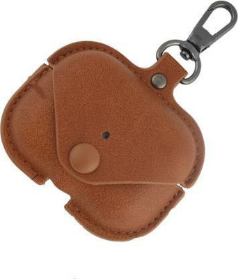 IMAD TRADING Leather Pull String Headphone Pouch For Apple Airpods Pro 1st Generation(Tan)