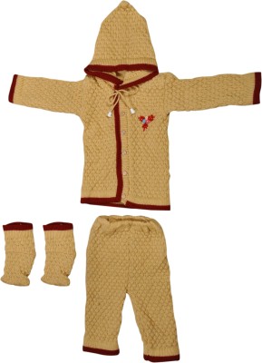 Ajsons Fashion Baby Boys & Baby Girls Casual Sweater Pyjama(Brown)