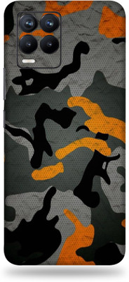 TJ CREATION REALME 8S 5G Mobile Skin(Ultra Super Camouflage Orange Skin With High Matte Finish.)