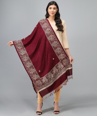 HEMLOCK Wool Woven Women Shawl(Maroon)