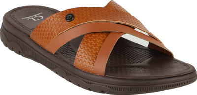 CARLTON LONDON Men Slides(Tan, Brown , 8)