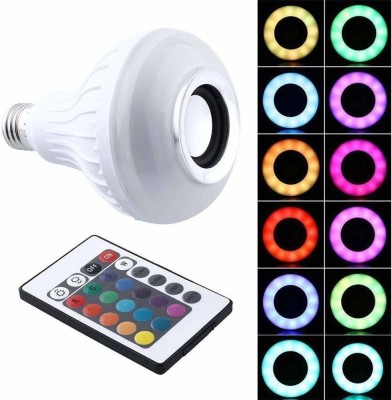 Viraan 9-Watts LED Smart Light Bulb, Bluetooth 3.0 Speaker Music Bulb RGB Change with 24 Key Remote Controller for Home, Party Decoration - Multicolour, Pack of 1 Smart Bulb