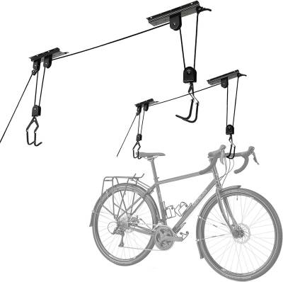 Xezon Bicycle Ceiling Mount Lift Hoist Hanger Storage Rack Garage Indoor Ladder Lift Cycling Stand