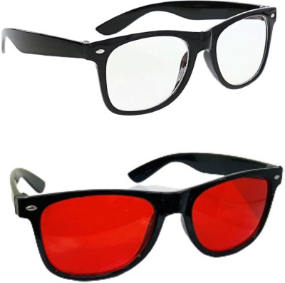 PC STAR Wayfarer Sunglasses(For Men & Women, Clear, Red)