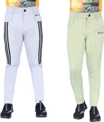 StyleRide Striped Men Grey, Light Green Track Pants