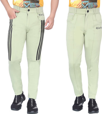 StyleRide Striped Men Green, Black Track Pants
