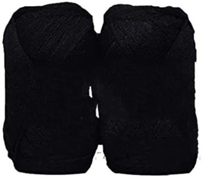 JEFFY Oswal Chirag Black (600 gm) Wool Ball Hand Knitting Wool/Art Craft Soft Fingering Crochet Hook Yarn, Needle Knitting Yarn Thread Shade no-23
