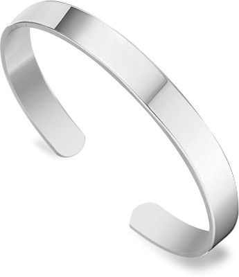 JewelNiche Stainless Steel Silver Coated Cuff