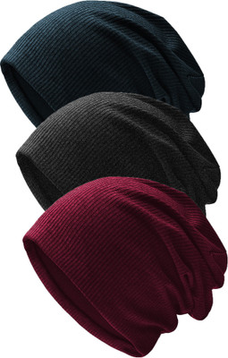 THE BLAZZE Skull Cap Cap(Pack of 3)