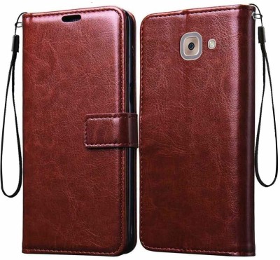 Casesily Flip Cover for Samsung Galaxy J7 Max Leather Wallet Case(Brown, Cases with Holder, Pack of: 1)