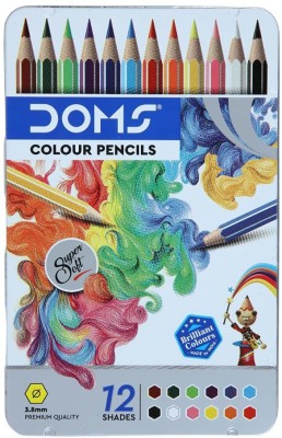 DOMS Supersoft Non Toxic Hexagonal Shaped Color Pencils(Set of 2, Multicolor)