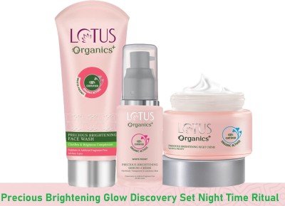 Lotus Organics+ Precious Brightening Glow Discovery Set Night Time Ritual(3 Items in the set)