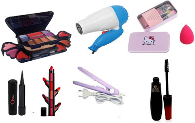 VBA Kajal+ 3746 Makeup Kit Makeup iteom combo set of 7(8 Items in the set)