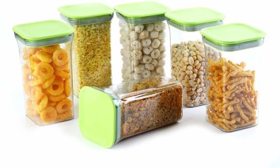 Analog Kitchenware Polypropylene Grocery Container  - 1100 ml(Pack of 6, Green)