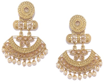 PANASH Women Gold-Toned Gold Plated Handcrafted Brass Drops & Danglers