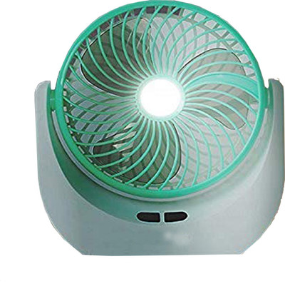 Stylopunk Portable Mini Multi-Function Powerful Rechargeable Battery Operated Table Desk USB Handheld 3 Speed Wind Blower Cooling Fan with LED Emergency Light (Assorted Colour) with 1 Year Warranty 88 mm Table Fan(White | Pack of 1)