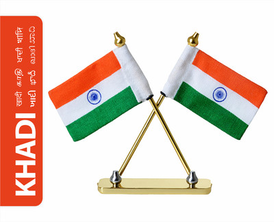 Fonax National Flag of India Rectangle Car Dashboard Flag(Cotton, Metal)