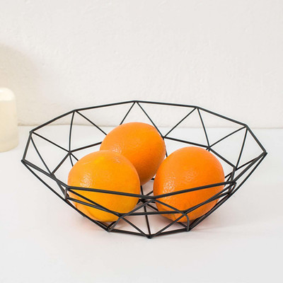 E C Creation Fruit Stand Vegetables Serving Bowls Basket Holder for Kitchen Counter,Table Iron Fruit & Vegetable Basket(Black)