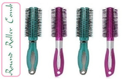J & F Round Styling Hair Brush / Rolling Curling Comb Tool For Long & Short Hair Pack of 4