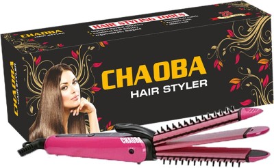 CHAOBA 3 In 1 Hair Care Collection of Electric Hair Curler, Hair Straightener & Hair Crimper with Ceramic Plate. gi Hair Styler(Pink)