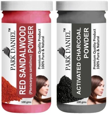 PARK DANIEL Natural Red Sandalwood Powder & Activated Charcoal Powder Combo Pack of 2 Jars of 100 gms(200 gms)(200 g)