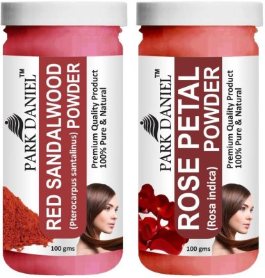 PARK DANIEL Natural Red Sandalwood Powder & Rose Petal Powder Combo Pack of 2 Jars of 100 gms(200 gms)(200 g)